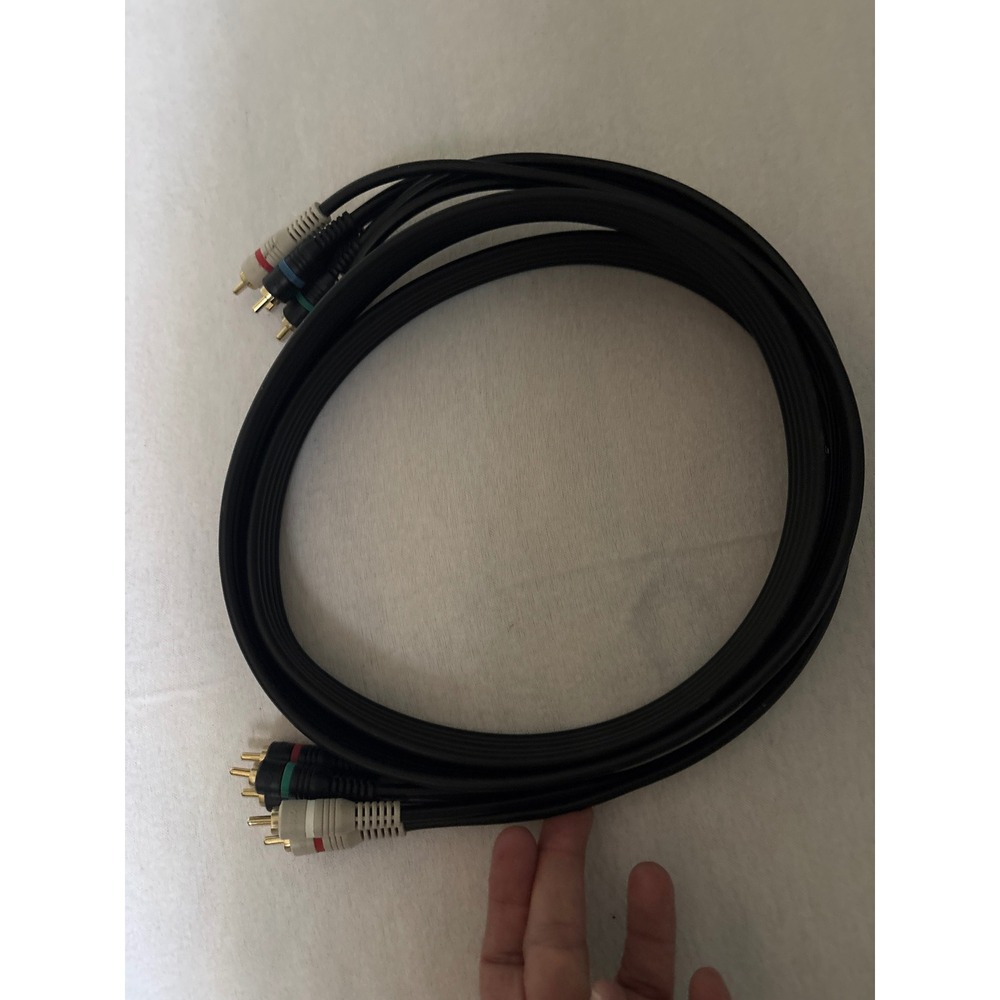 Component Video and RCA Audio Cable 5-Plug Gold Plated Connectors Black 6ft